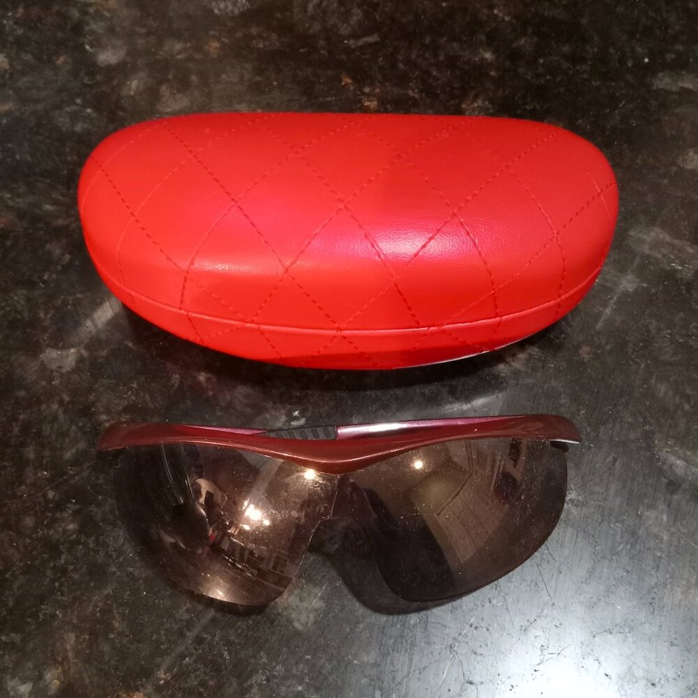 FREE Upon Request with $10+ purchase!  Red Leatherette Hardside Eyeglass Case